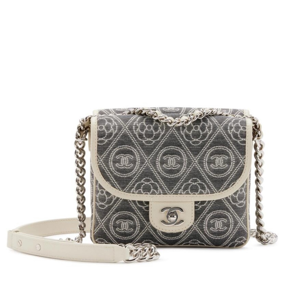 Chanel 2018 Square Camellia Double Flap Bag